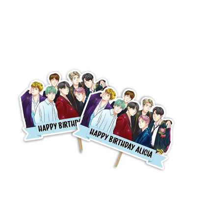 BTS themed personalized cake toppers