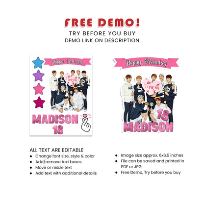 Celebrate with BTS - Bangtan Boys Personalized Cake Toppers, Perfect for Any Occasion