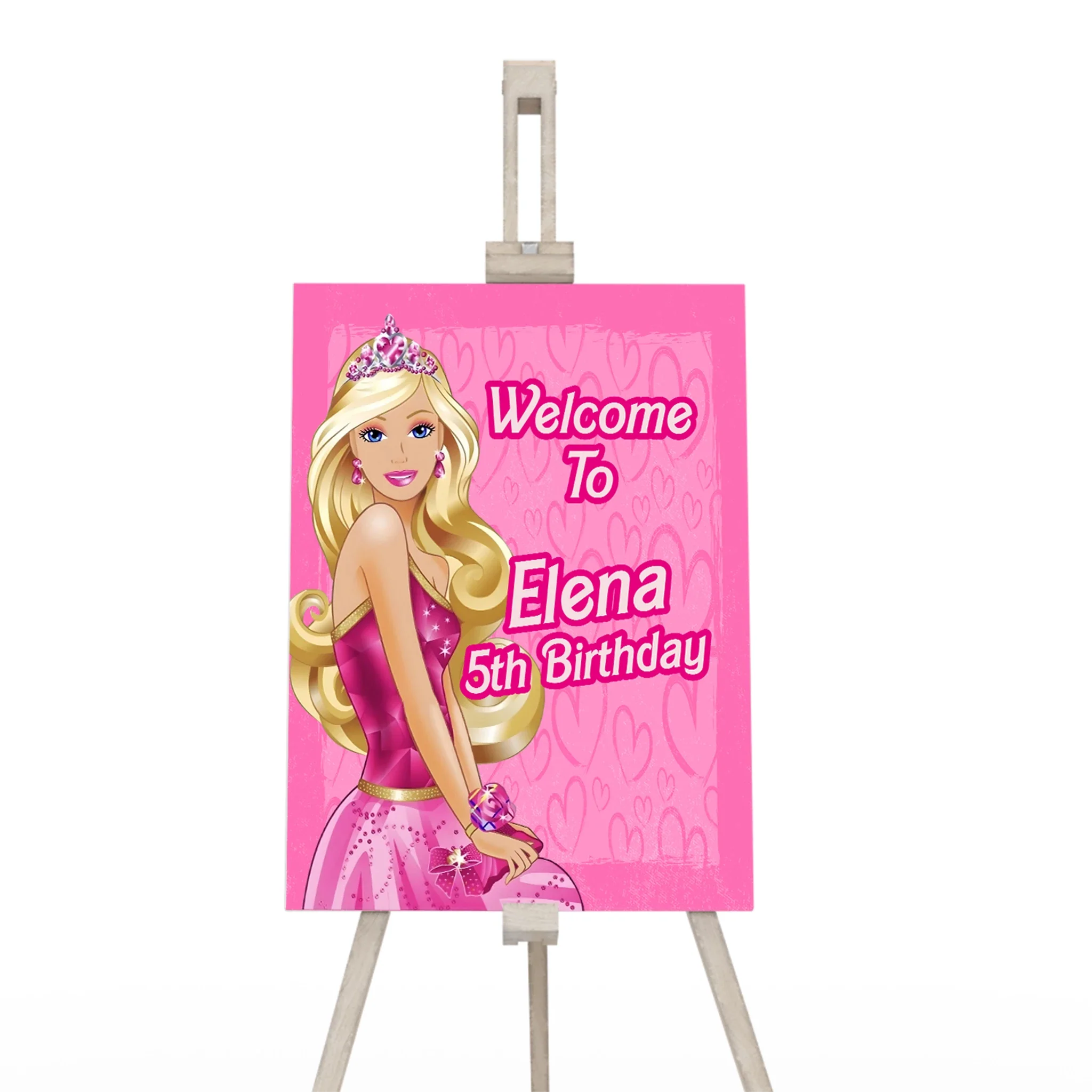 Open Sign Barbie Barbie Personalized Welcome Sign – PartyDaz