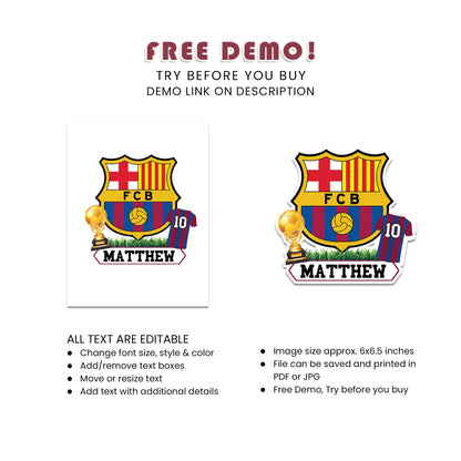 FC Barcelona Personalized Cake Toppers - Unique, Customizable, Perfect for Celebrations