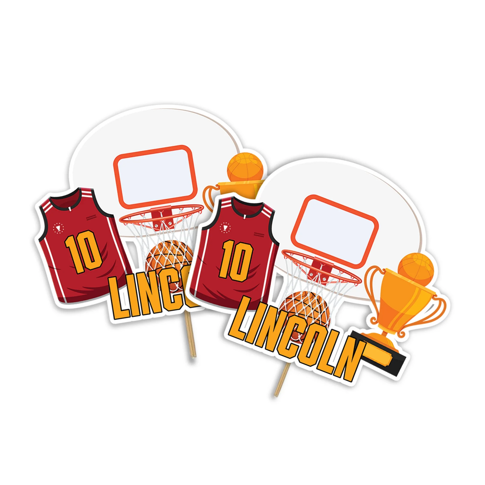 Basketball personalized cake toppers featuring custom designs for sports-themed celebrations and parties