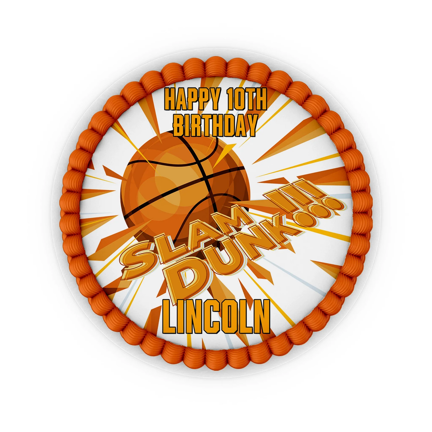 Basketball personalized edible icing cake images showcasing vibrant designs for cake decoration