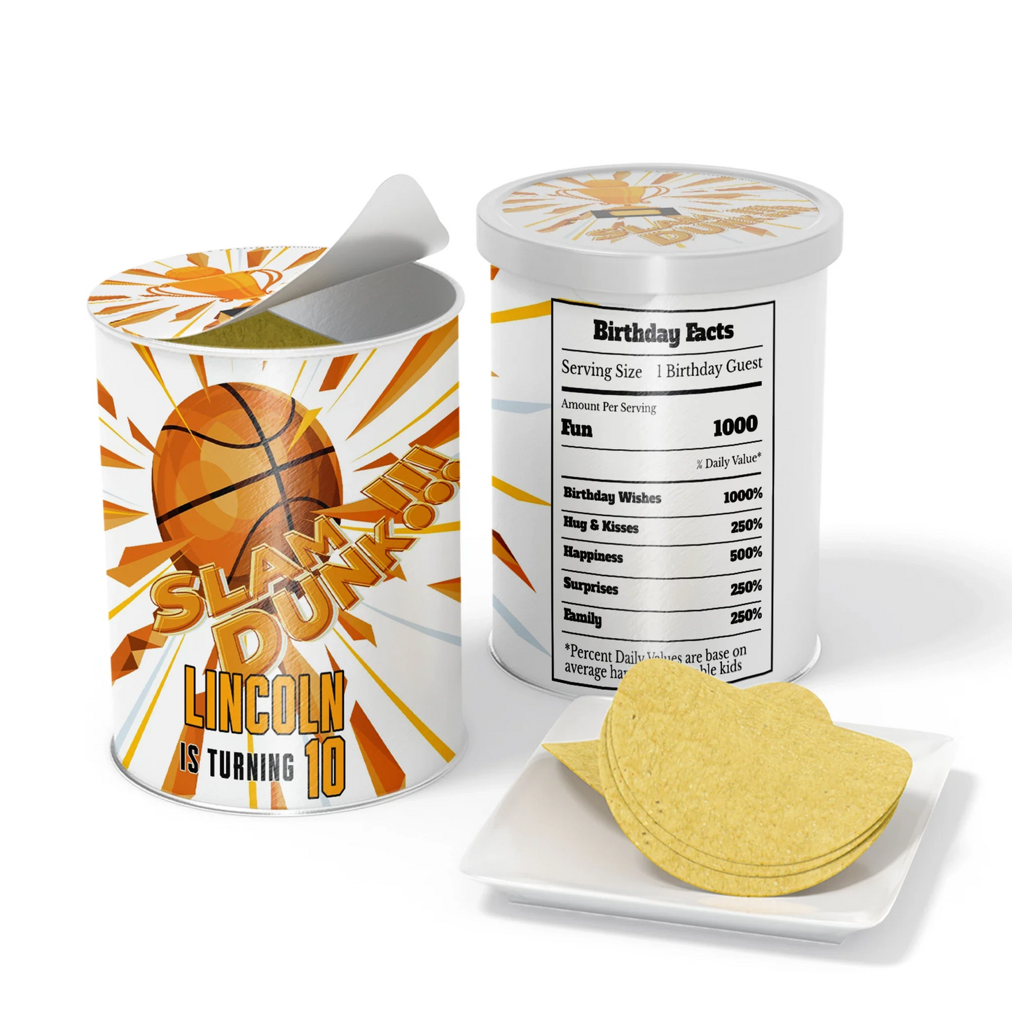 Basketball small Pringles label designed to add a festive touch to snack cans at your basketball-themed event