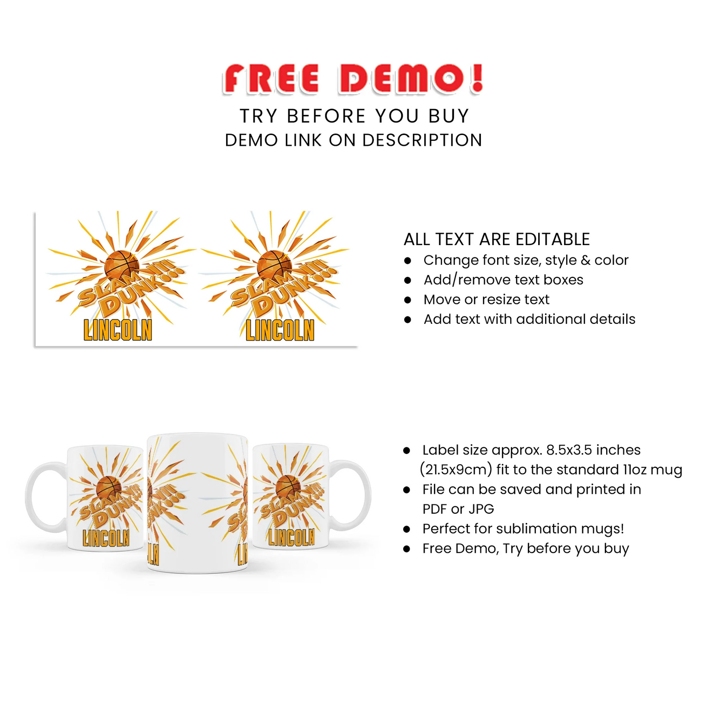 Sip in Style with Basketball Sublimation Mug Perfect for Fans and Events