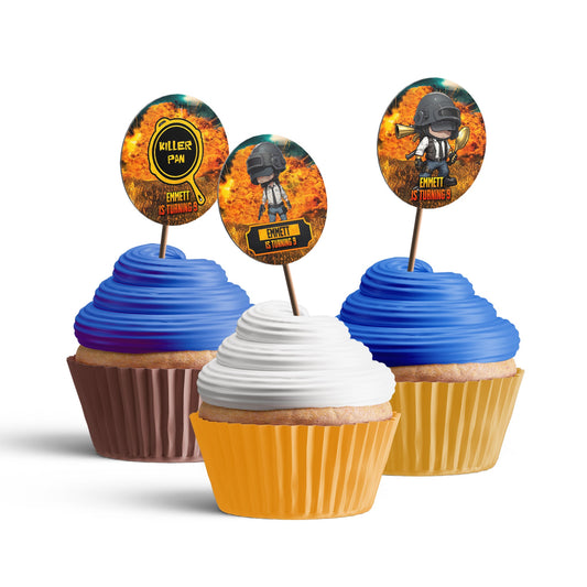 PUBG Personalized Cupcakes Toppers