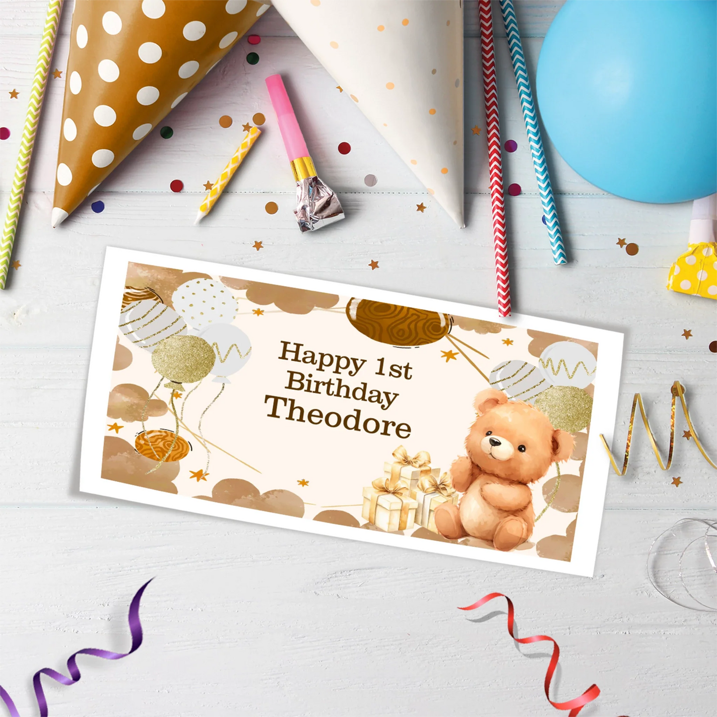 1st Birthday Birthday Decorations, Teddy Bear Party Supplies, Paddington Bear Themed, Bear doll toys Digital Template, Editable Bear Image SVG PNG