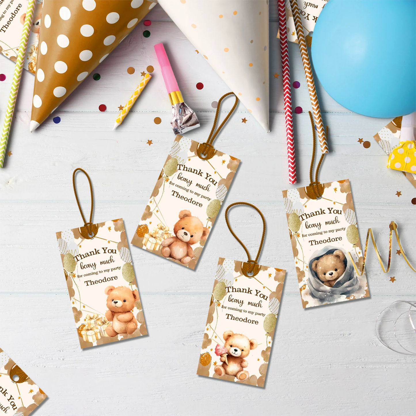 1st Birthday Birthday Decorations, Teddy Bear Party Supplies, Paddington Bear Themed, Bear doll toys Digital Template, Editable Bear Image SVG PNG