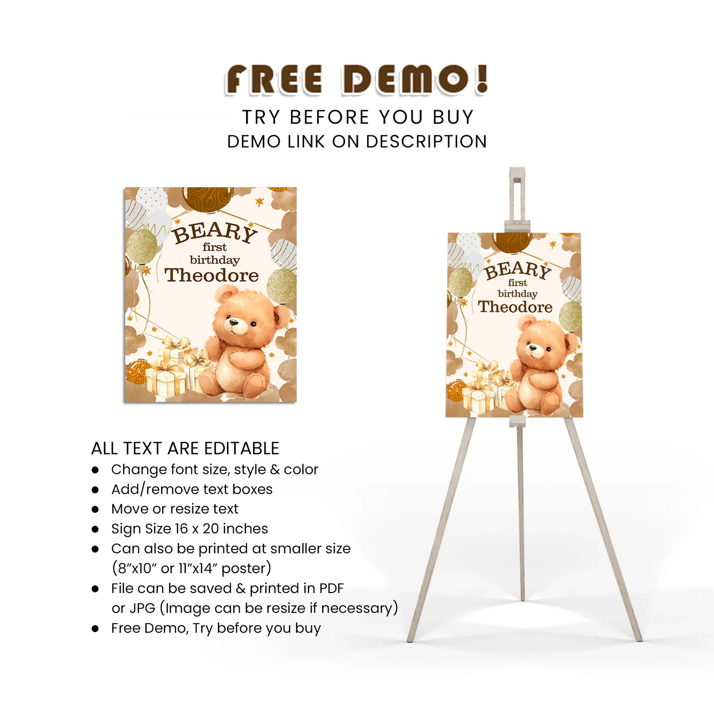 Bear Welcome Sign Party Decoration