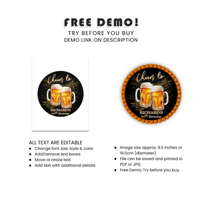 Beer Adult Birthday Personalized Icing Sheet Cake Images Edible Cake Decor