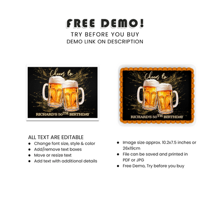 Best Beer Adult Birthday Personalized Icing Sheet Cake Topper Images