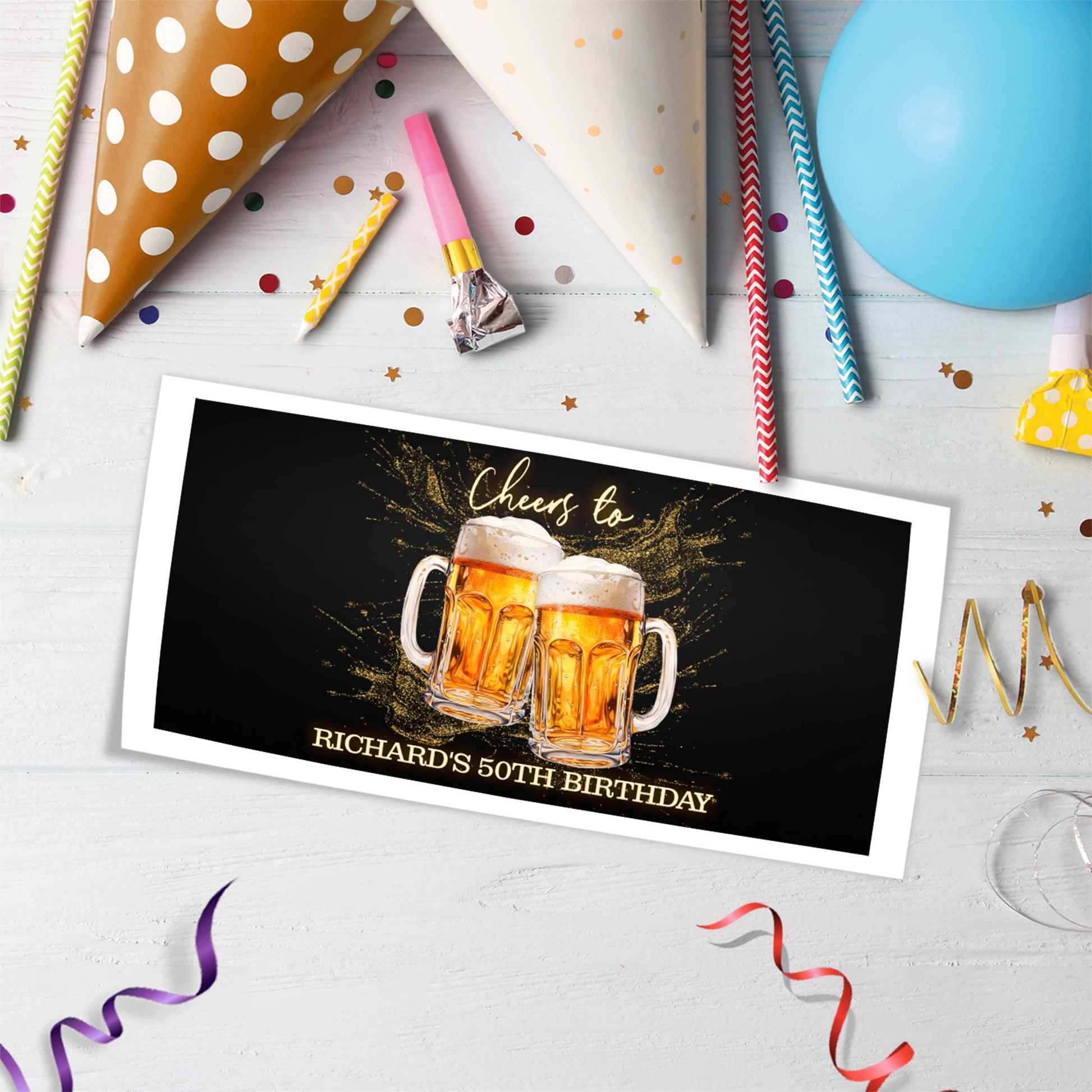 Beer Birthday Birthday Decorations, Adult Party Party Supplies, Mens Birthday Themed, 50th Birthday Digital Template, Editable Beer Adult Birthday Image SVG PNG