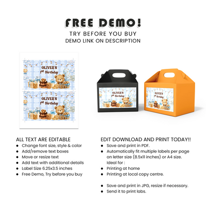 Beer Adult Birthday Treat Box Label Adult Party Favor Stickers