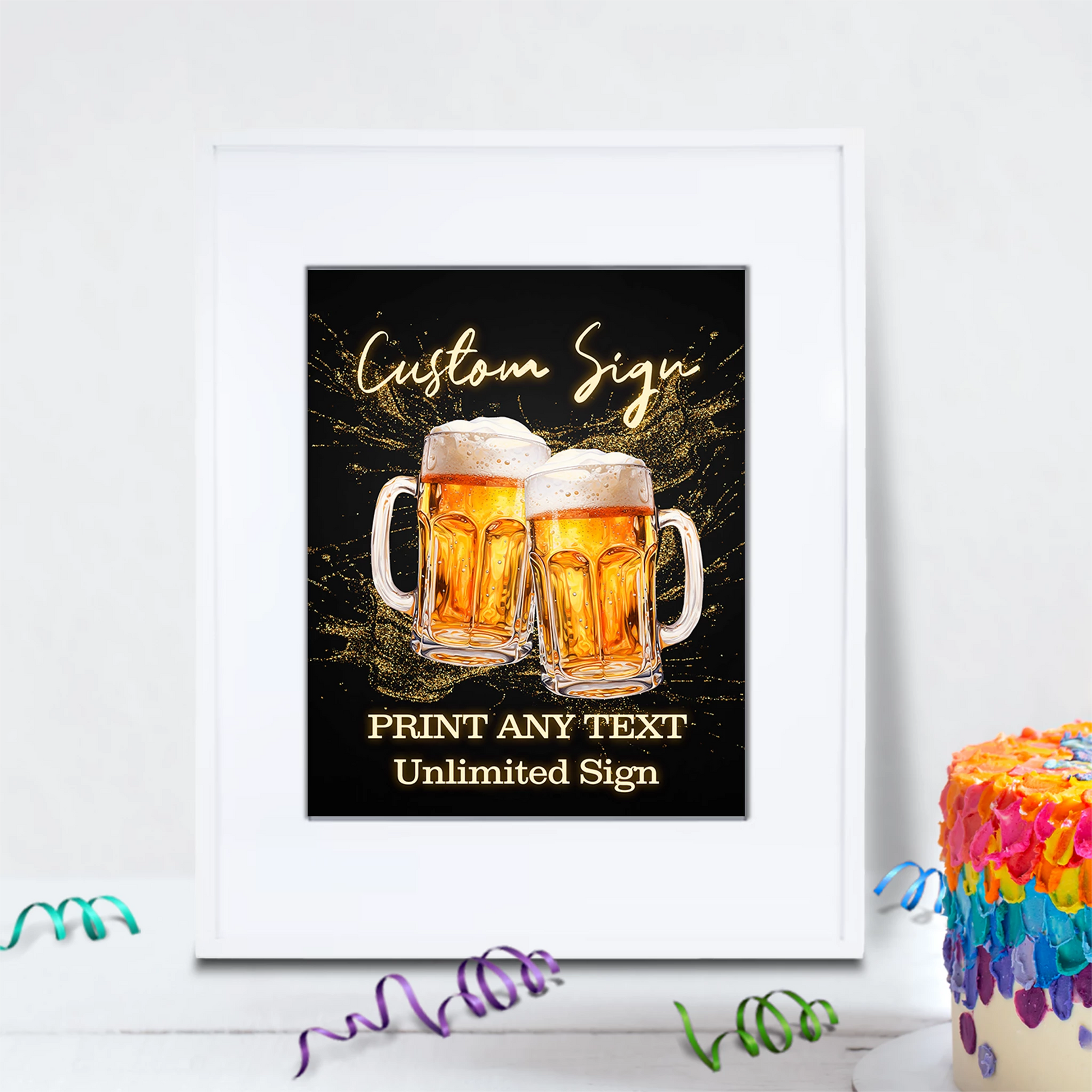 Beer Birthday Birthday Decorations, Adult Party Party Supplies, Mens Birthday Themed, 50th Birthday Digital Template, Editable Beer Adult Birthday Image SVG PNG