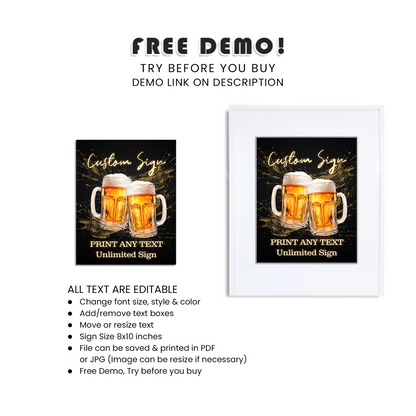 Beer Adult Birthday Custom Sign Adult Party Decor