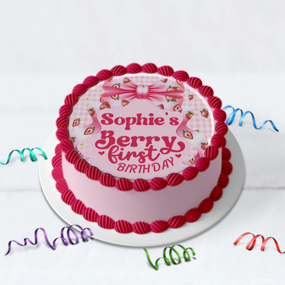 Strawberry Birthday Decorations, Girls Birthday Party Supplies, 1st Birthday Themed, Berry Digital Template, Editable Berry Strawberry Image SVG PNG