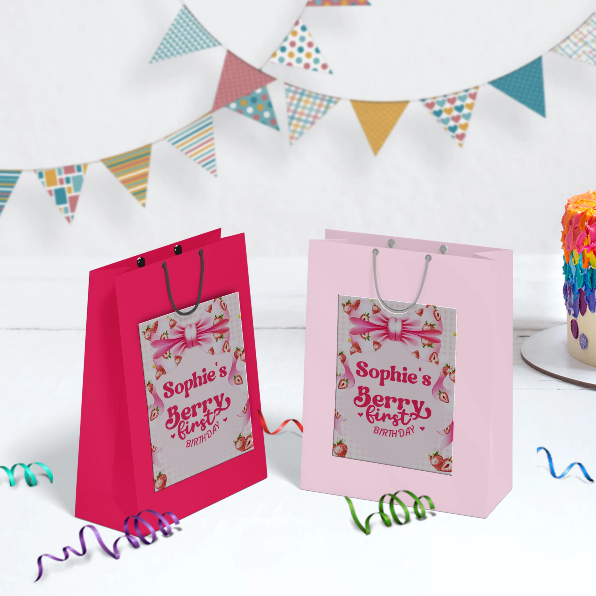 Strawberry Birthday Decorations, Girls Birthday Party Supplies, 1st Birthday Themed, Berry Digital Template, Editable Berry Strawberry Image SVG PNG