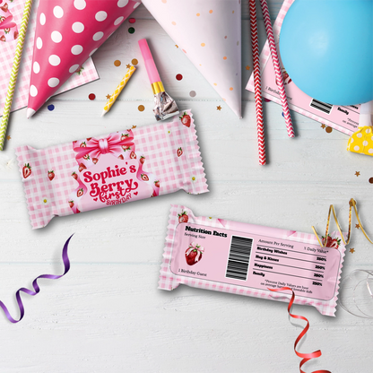 Strawberry Birthday Decorations, Girls Birthday Party Supplies, 1st Birthday Themed, Berry Digital Template, Editable Berry Strawberry Image SVG PNG