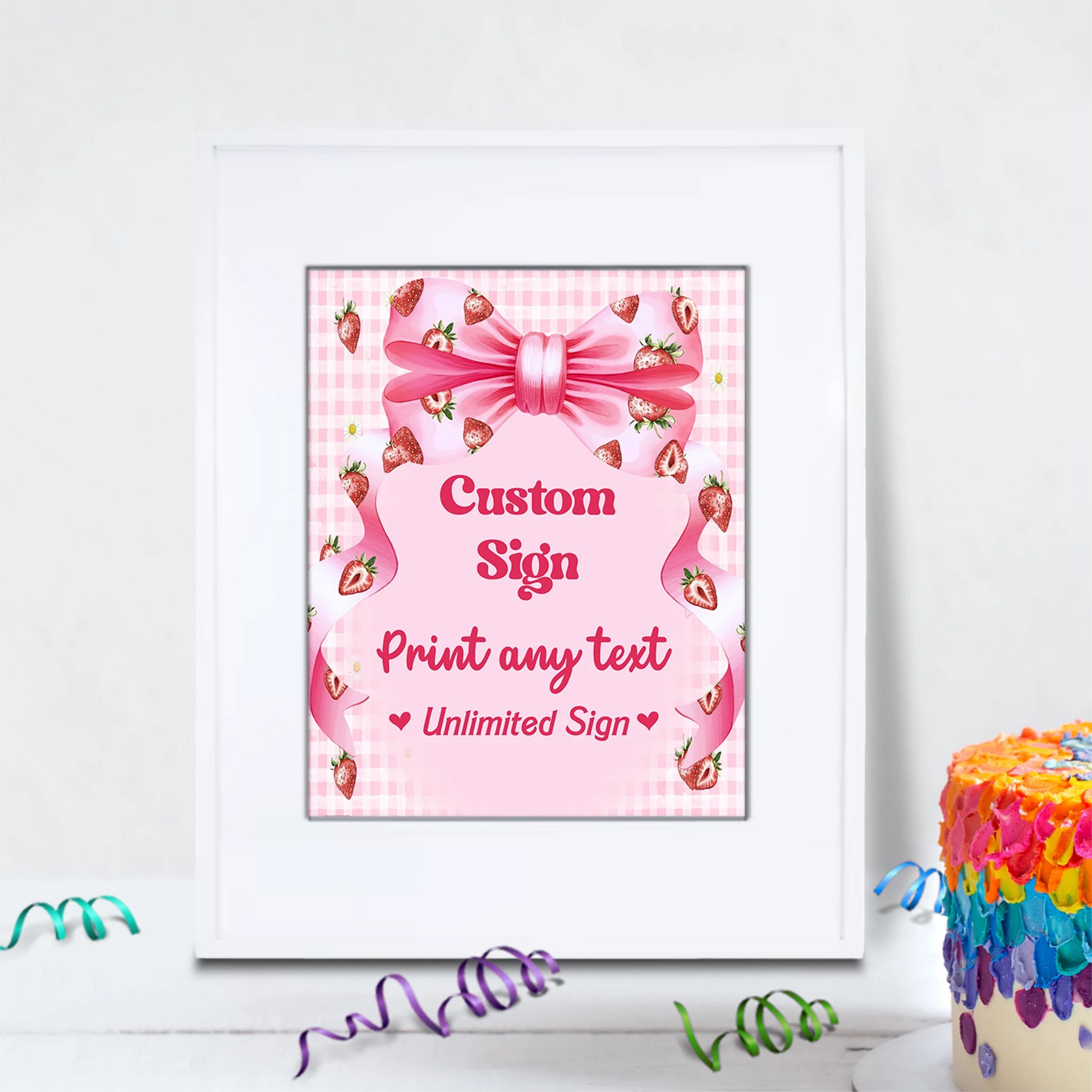 Strawberry Birthday Decorations, Girls Birthday Party Supplies, 1st Birthday Themed, Berry Digital Template, Editable Berry Strawberry Image SVG PNG