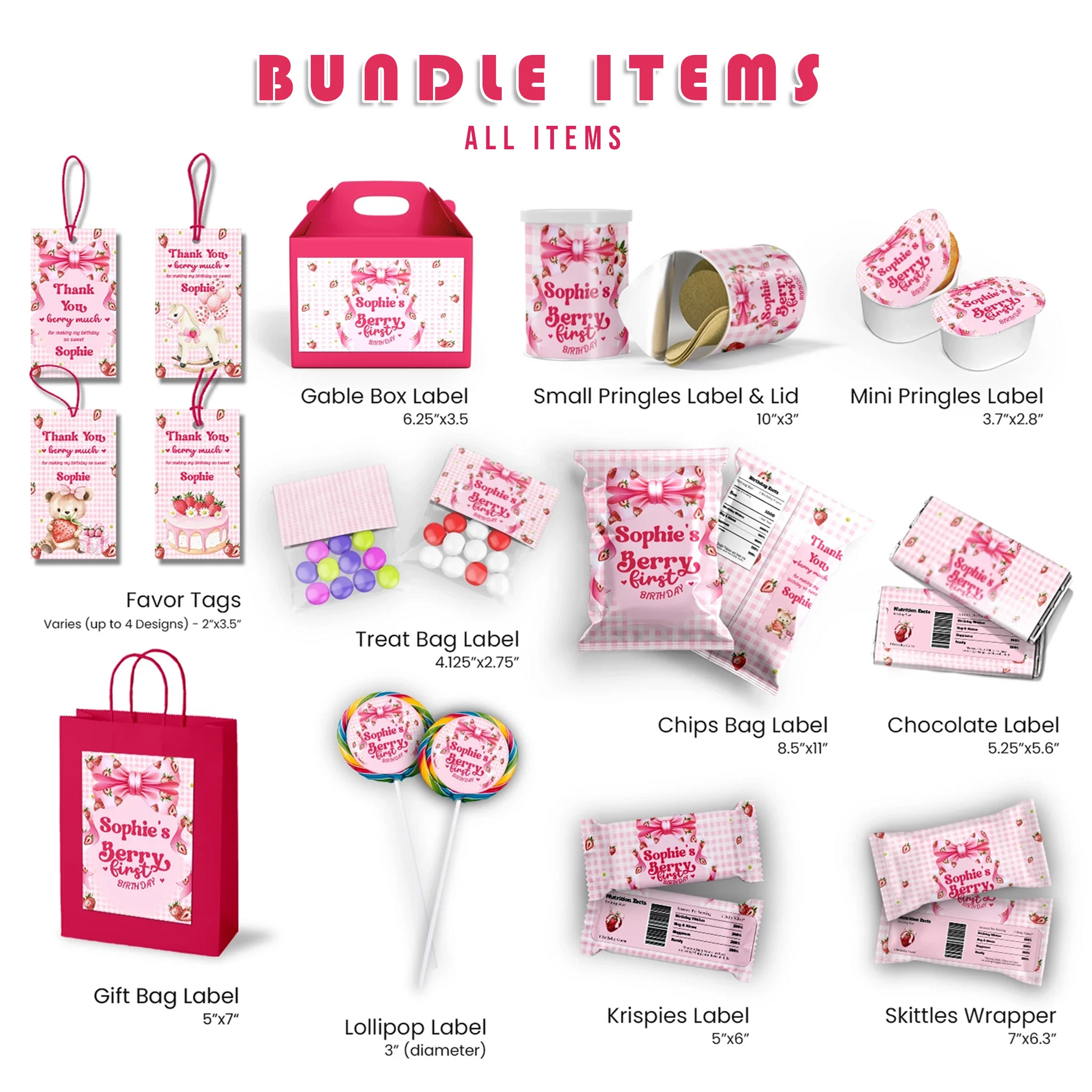 Strawberry Birthday Decorations, Girls Birthday Party Supplies, 1st Birthday Themed, Berry Digital Template, Editable Berry Strawberry Image SVG PNG