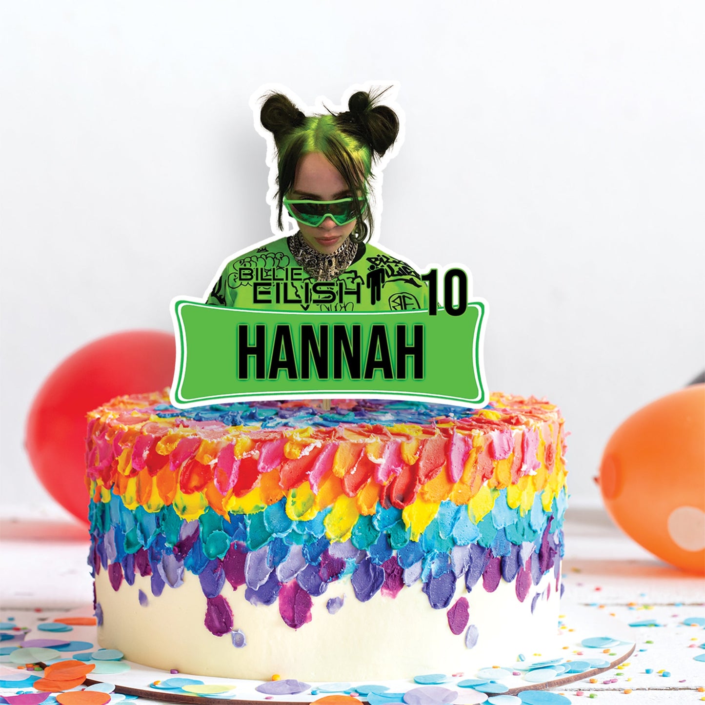 Billie Eilish Birthday Decorations, Billie Eilish Party Supplies, The Avocados Themed, Billie Eilish Fans Digital Template, Editable Billie Eilish Image SVG PNG