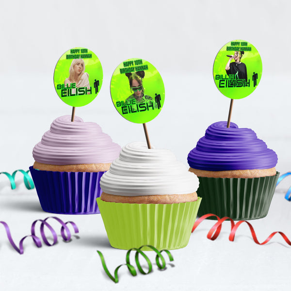 Billie Eilish Personalized Cupcakes Toppers - Custom Cupcake Decoratio ...