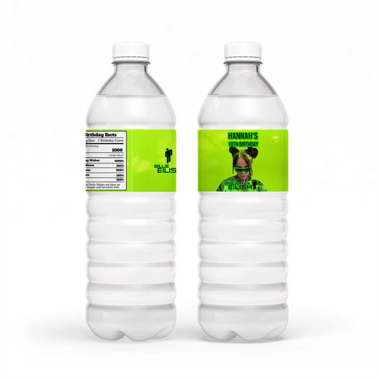 Billie Eilish Water Bottle Label