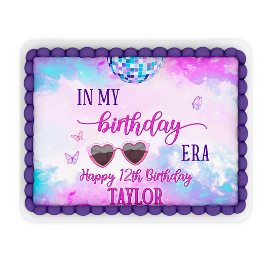 Eras Tour Taylor Swift Personalized Edible Sheet Cake Image for custom desserts