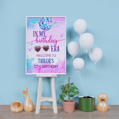 Taylor Swift Birthday Decorations, Eras Tour Party Supplies, Birthday Era Themed, Swifties Digital Template, Editable Birthday Era Image SVG PNG