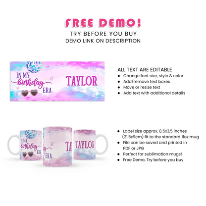 Birthday Era Personalized Sublimation Mug