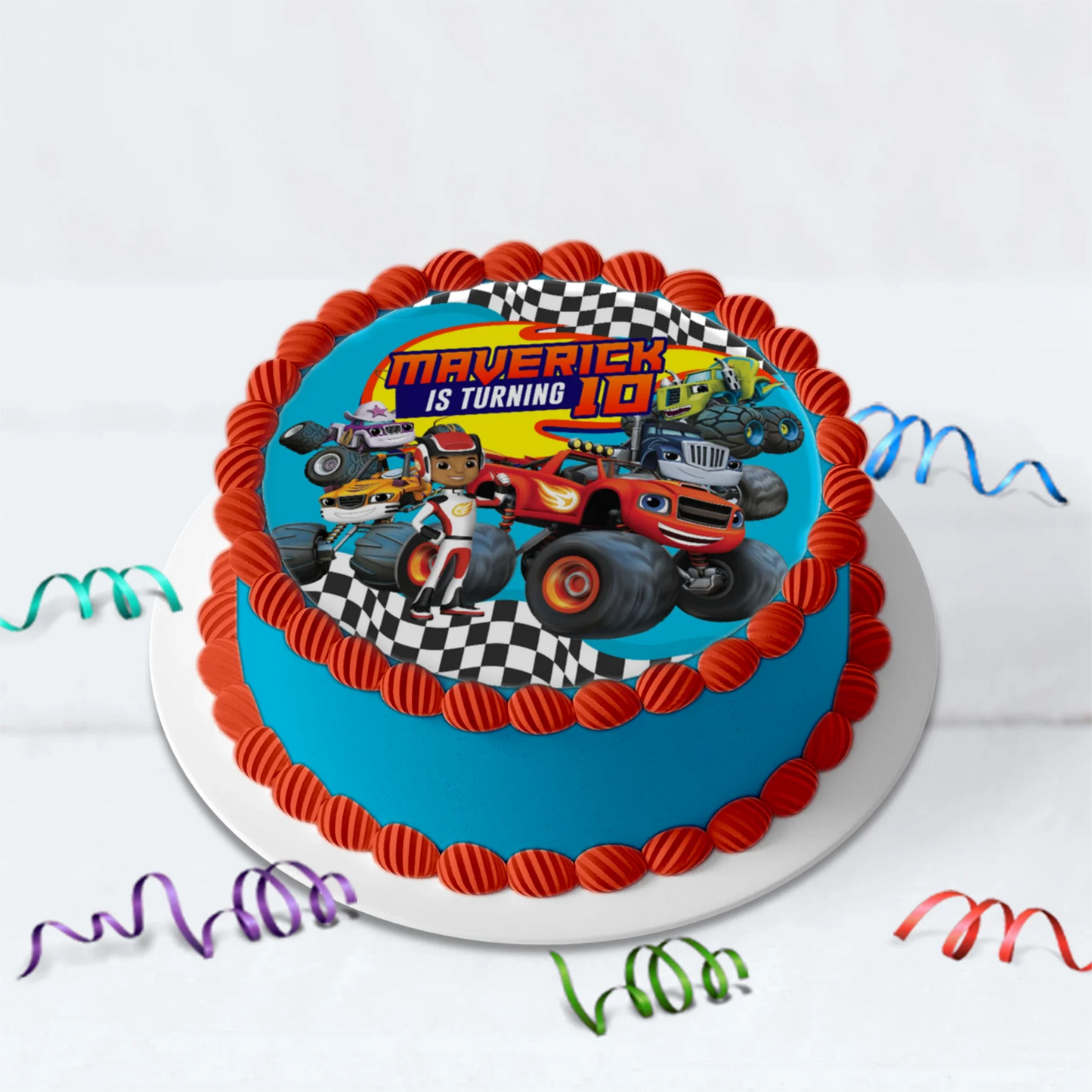 Blaze The Monster Machines Birthday Decorations, Monster Machines Races Party Supplies, Blaze vs Crusher Themed, Boy Birthay Themes Digital Template, Editable Blaze The Monster Machines Image SVG PNG