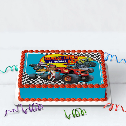 Blaze The Monster Machines Birthday Decorations, Monster Machines Races Party Supplies, Blaze vs Crusher Themed, Boy Birthay Themes Digital Template, Editable Blaze The Monster Machines Image SVG PNG