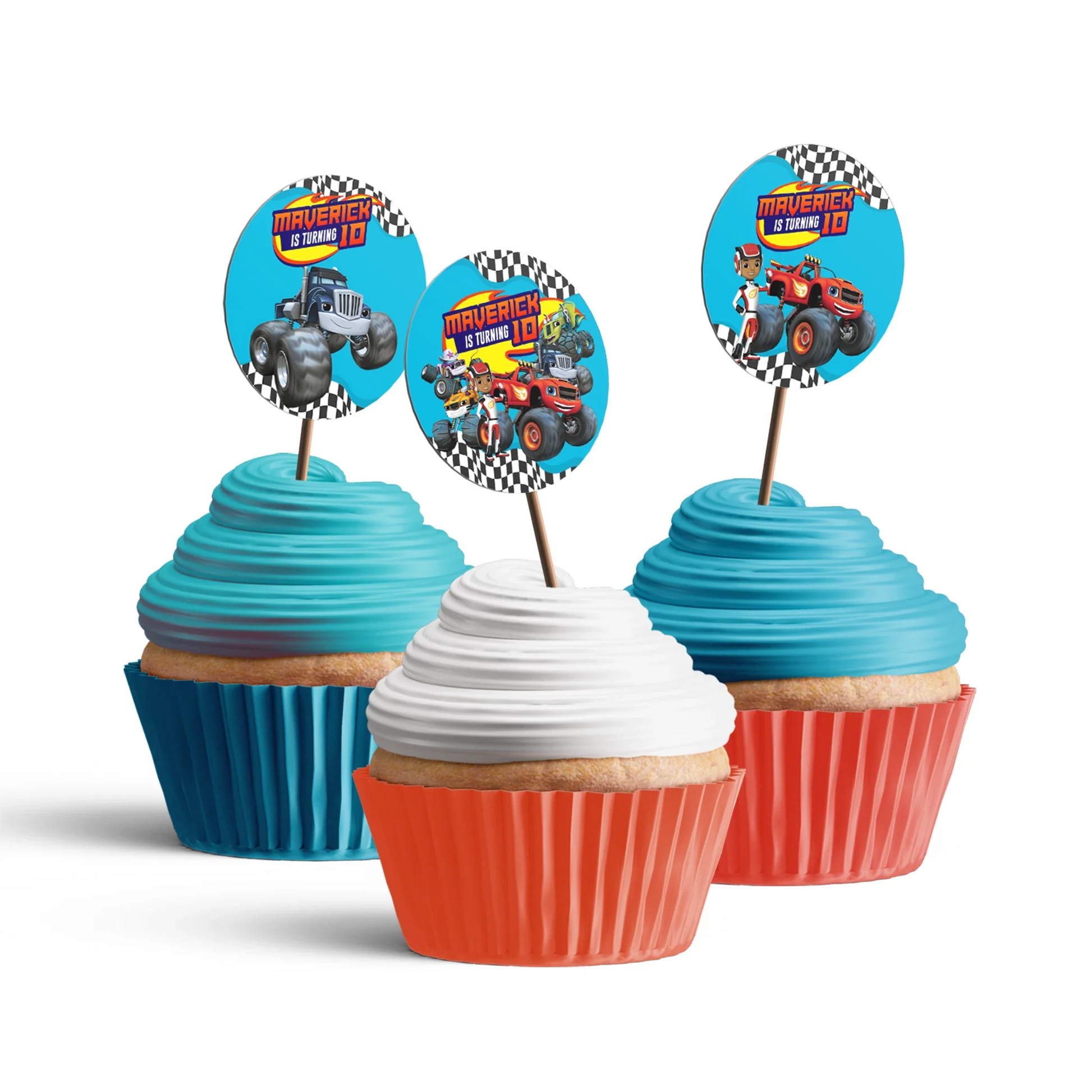 Blaze The Monster Machines personalized cupcakes toppers