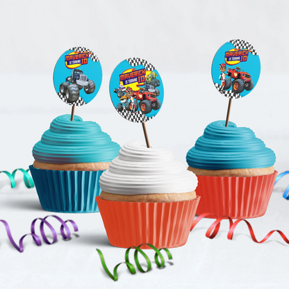 Blaze The Monster Machines Birthday Decorations, Monster Machines Races Party Supplies, Blaze vs Crusher Themed, Boy Birthay Themes Digital Template, Editable Blaze The Monster Machines Image SVG PNG