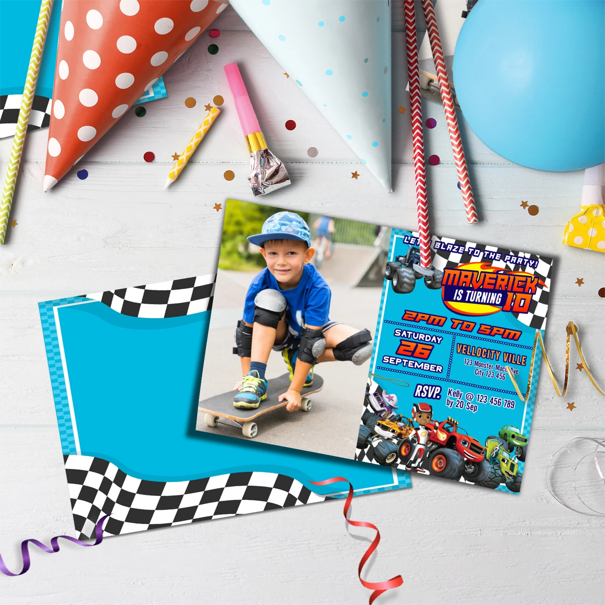 Blaze The Monster Machines Birthday Decorations, Monster Machines Races Party Supplies, Blaze vs Crusher Themed, Boy Birthay Themes Digital Template, Editable Blaze The Monster Machines Image SVG PNG