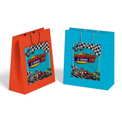 Blaze The Monster Machines goodie bag label