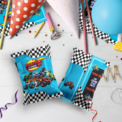 Blaze The Monster Machines Birthday Decorations, Monster Machines Races Party Supplies, Blaze vs Crusher Themed, Boy Birthay Themes Digital Template, Editable Blaze The Monster Machines Image SVG PNG