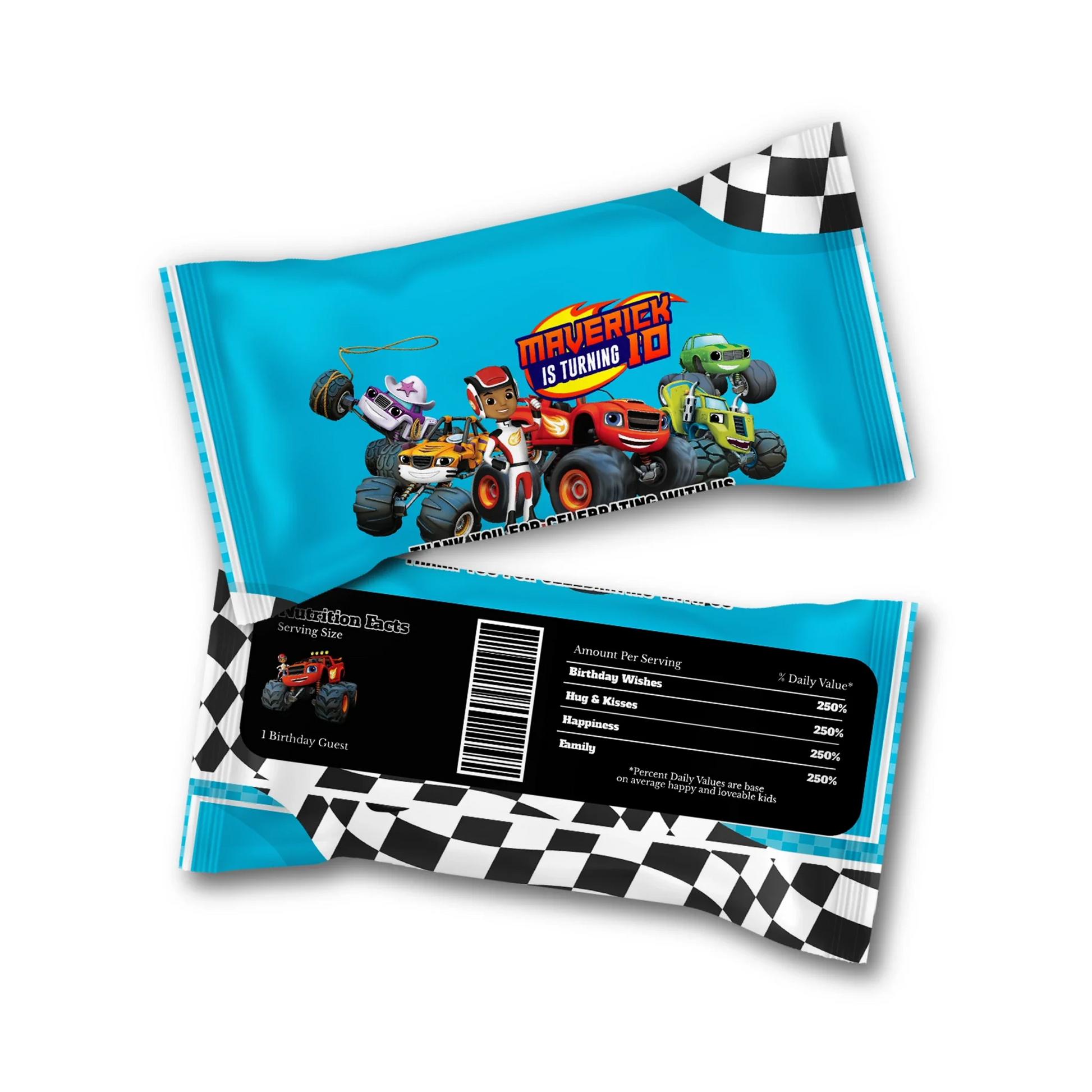 Blaze The Monster Machines Skittles label