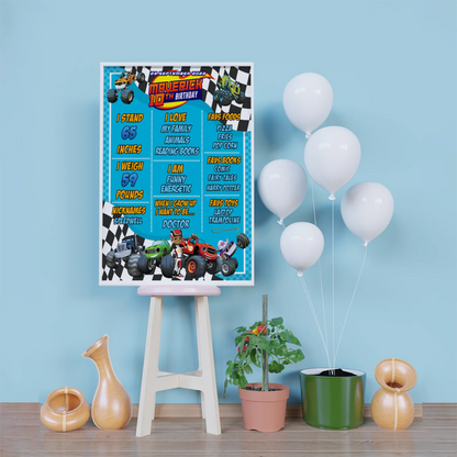 Blaze The Monster Machines Birthday Decorations, Monster Machines Races Party Supplies, Blaze vs Crusher Themed, Boy Birthay Themes Digital Template, Editable Blaze The Monster Machines Image SVG PNG