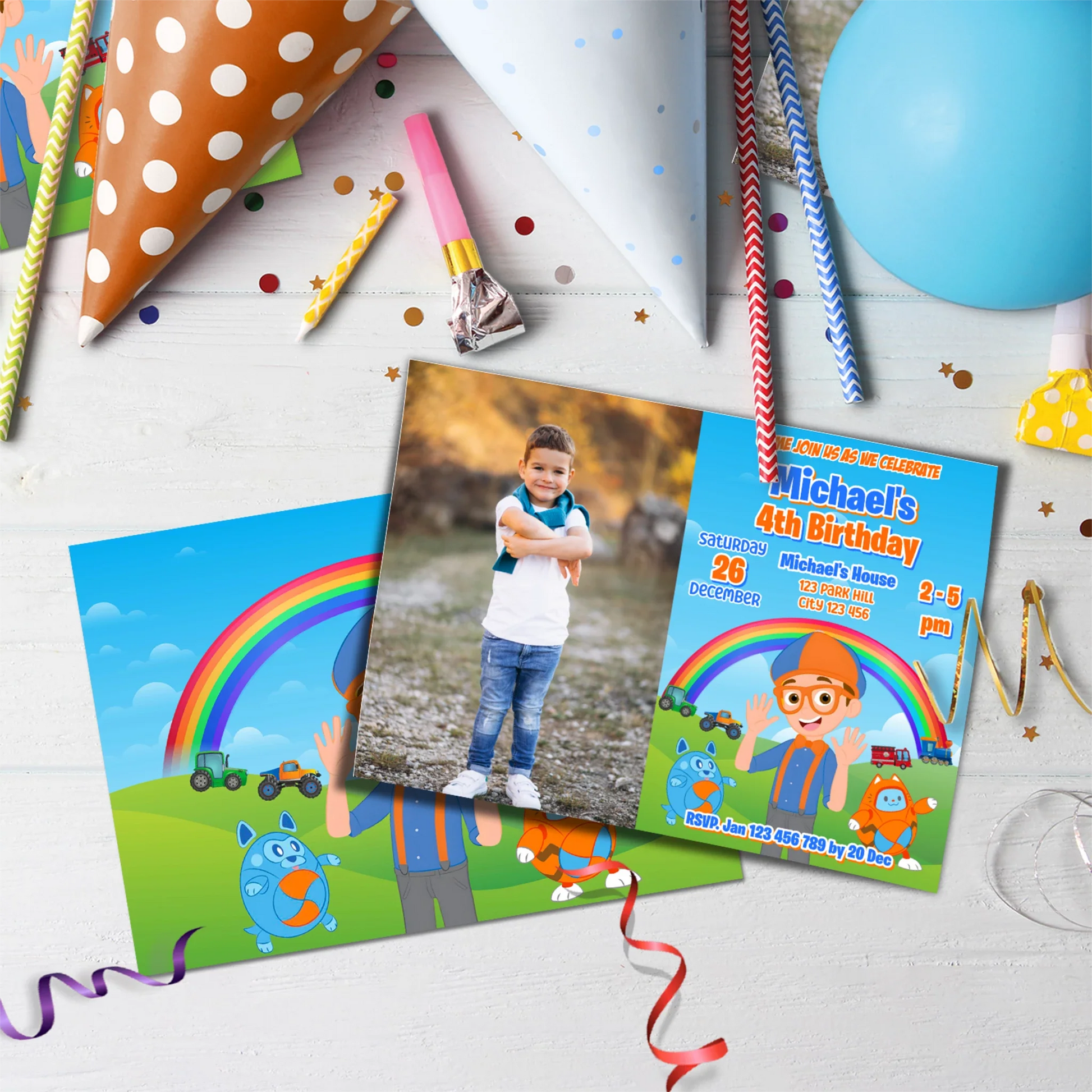 Educational theme Birthday Decorations, Blippi Party Supplies, Blippi Themed, TV Series Digital Template, Editable Blippi Image SVG PNG