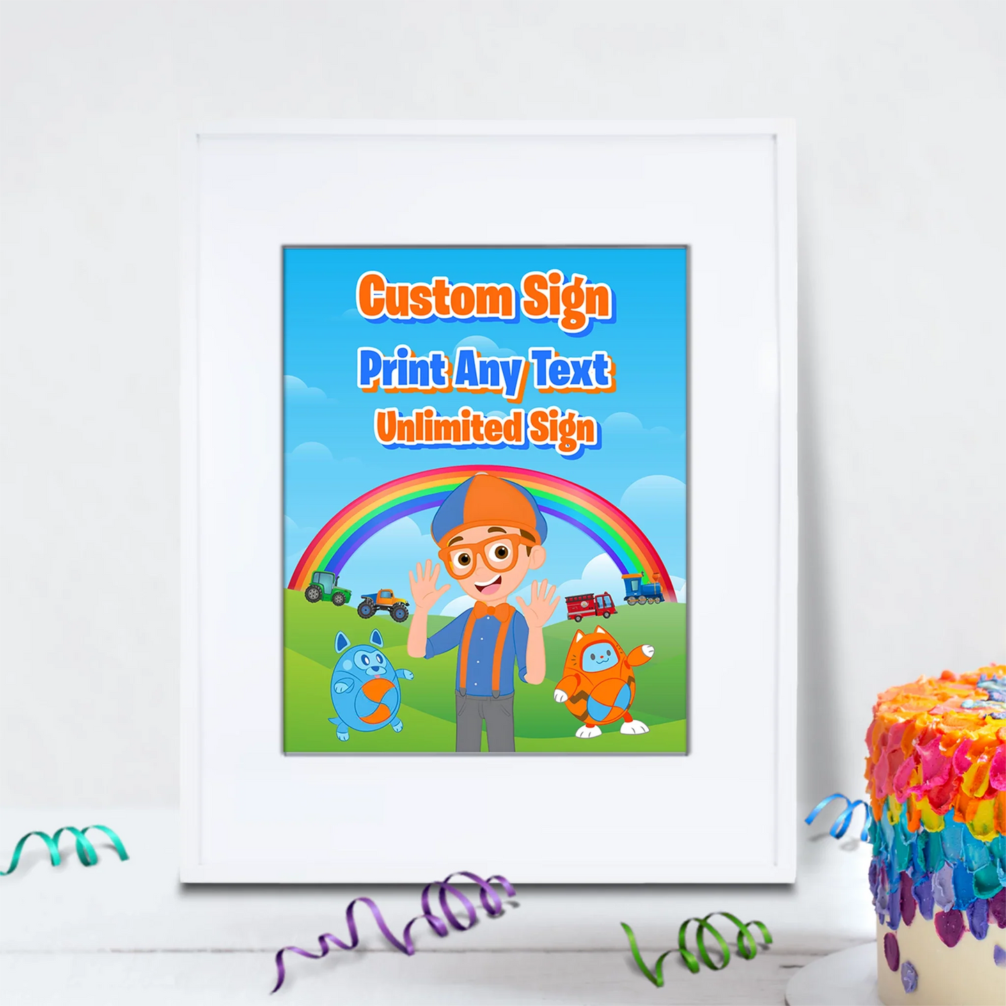 Educational theme Birthday Decorations, Blippi Party Supplies, Blippi Themed, TV Series Digital Template, Editable Blippi Image SVG PNG