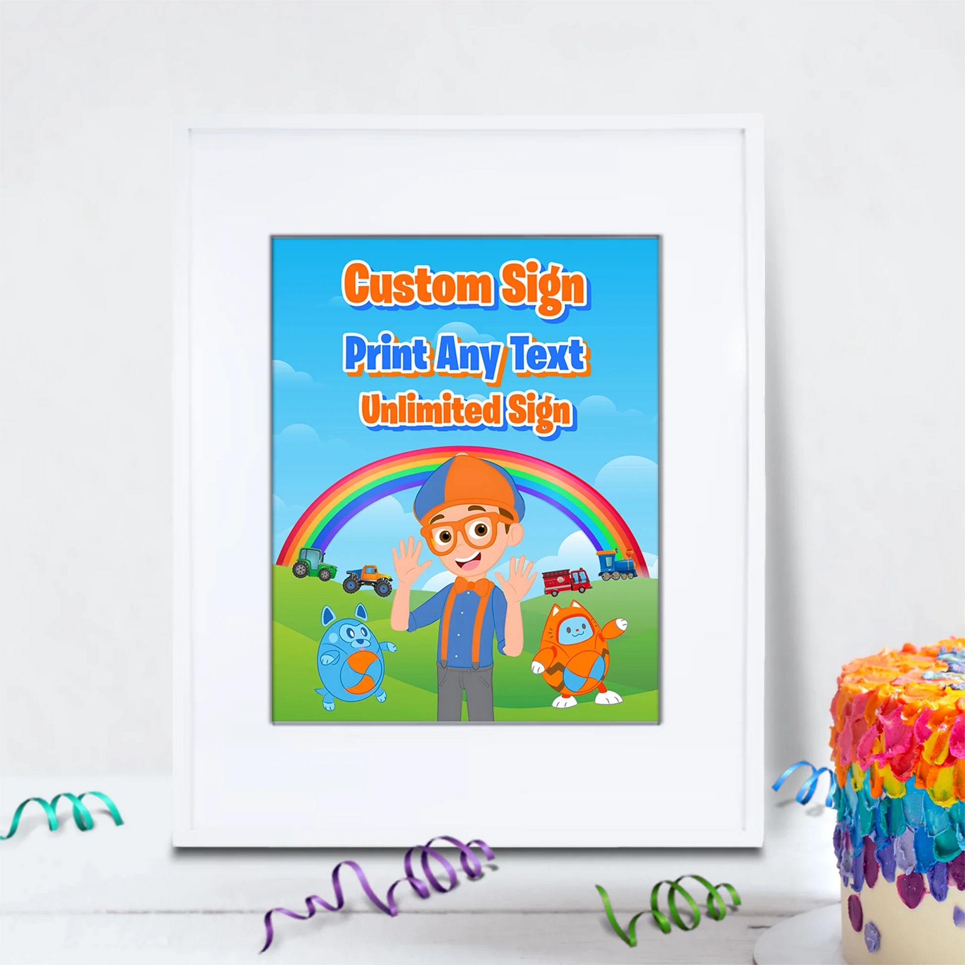Educational theme Birthday Decorations, Blippi Party Supplies, Blippi Themed, TV Series Digital Template, Editable Blippi Image SVG PNG