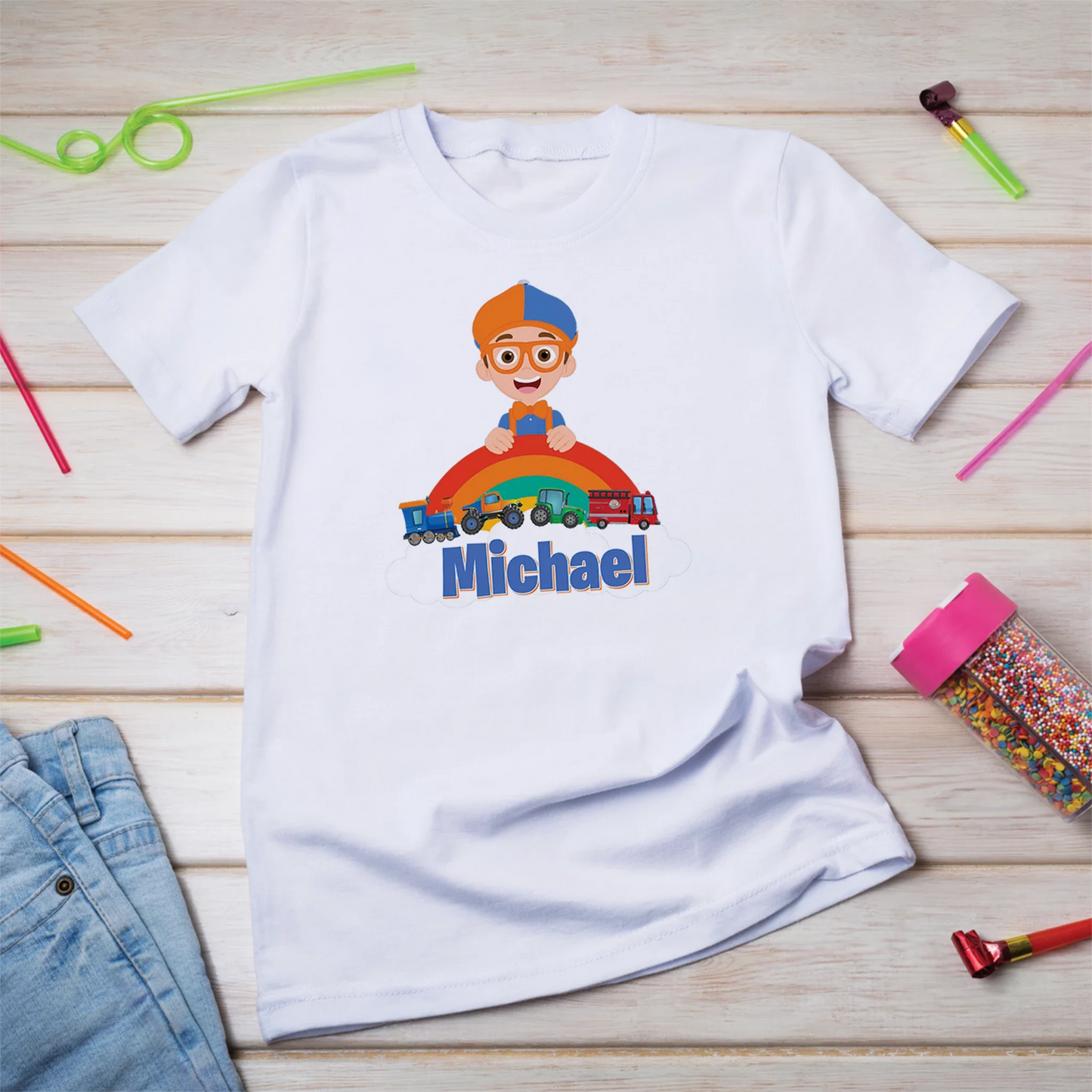 Educational theme Birthday Decorations, Blippi Party Supplies, Blippi Themed, TV Series Digital Template, Editable Blippi Image SVG PNG