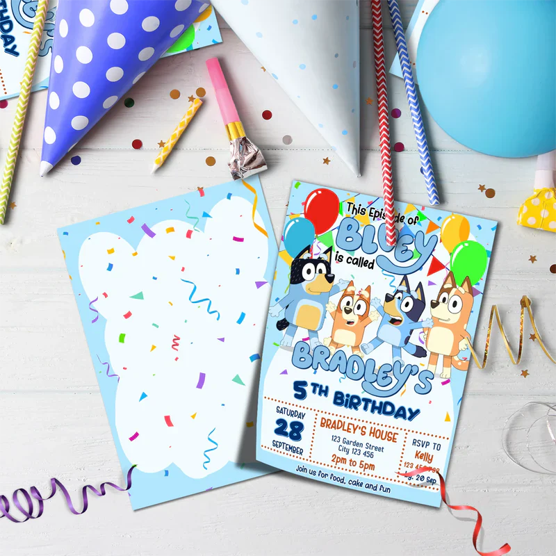 Bluey Birthday Decorations, Bluey and Bingo Party Supplies, Bluey Themed, Bluey Digital Template, Editable Bluey Image SVG PNG