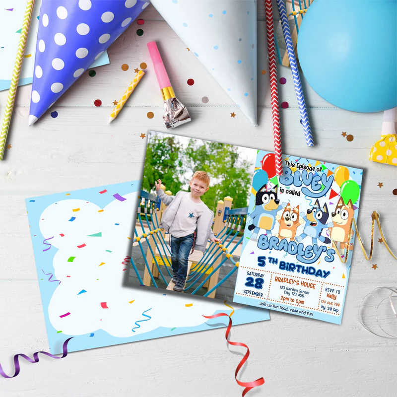 Bluey Birthday Decorations, Bluey and Bingo Party Supplies, Bluey Themed, Bluey Digital Template, Editable Bluey Image SVG PNG