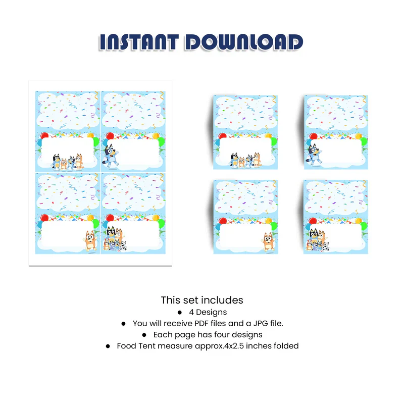 Bluey Food Cards