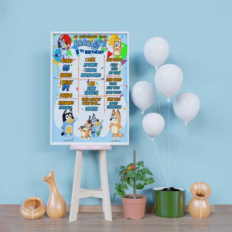 Bluey Birthday Decorations, Bluey and Bingo Party Supplies, Bluey Themed, Bluey Digital Template, Editable Bluey Image SVG PNG