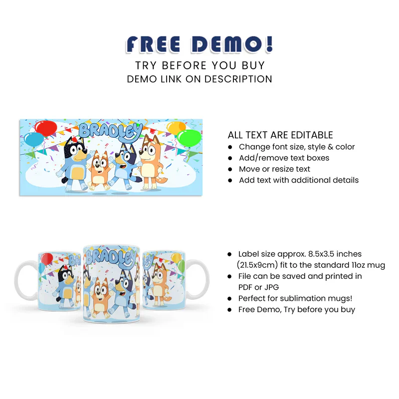 Bluey Sublimation Mug