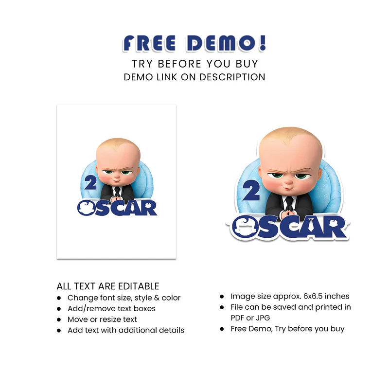 The Boss Baby Cake Toppers Personalized Party Supplies