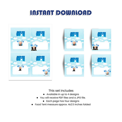 The Boss Baby Food Cards Custom Party Table Decorations