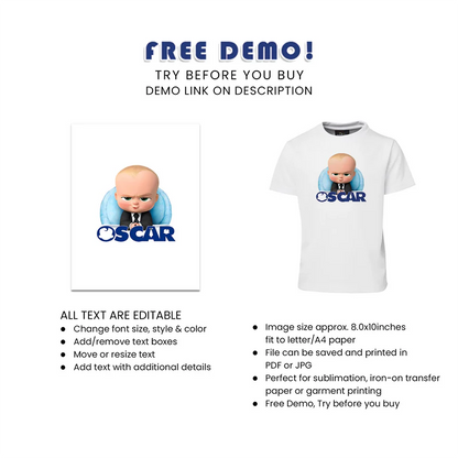The Boss Baby Sublimation T-Shirt Personalized Kids Outfit